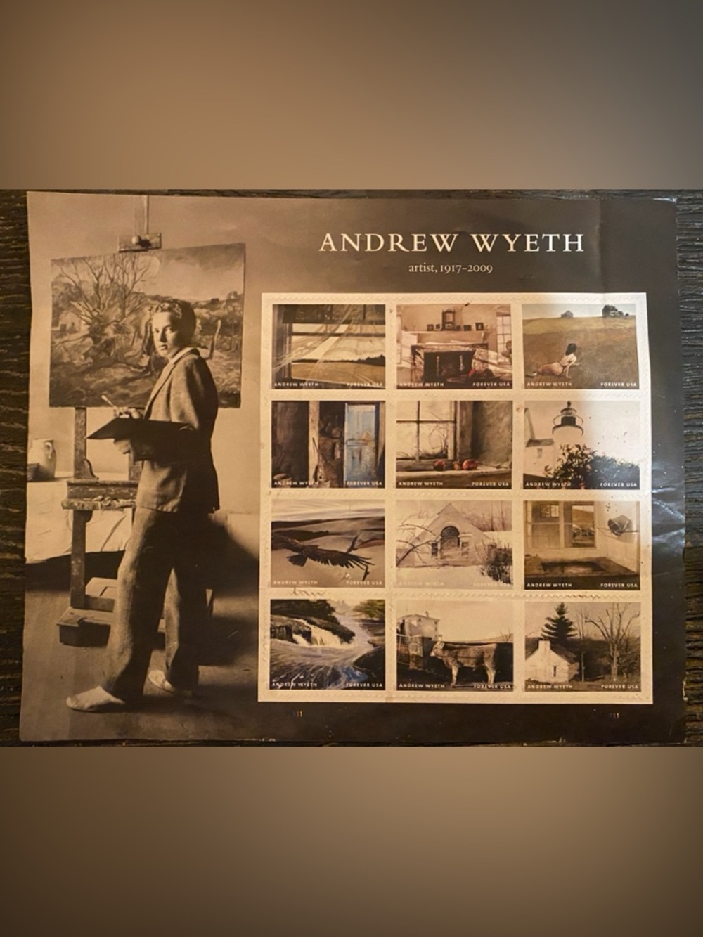 Andrew Wyeth Collector Stamp Sheet - Neutral Tones
